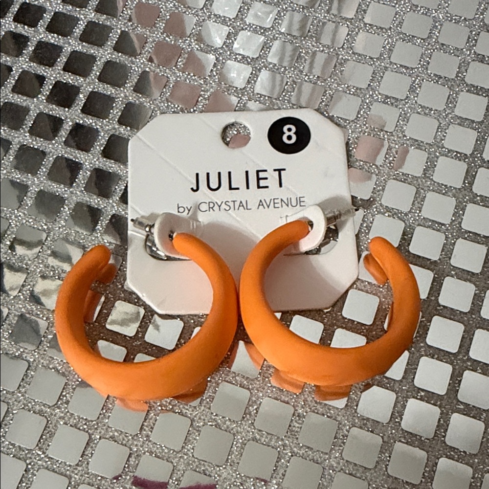 Juliet Orange Hoop Earrings